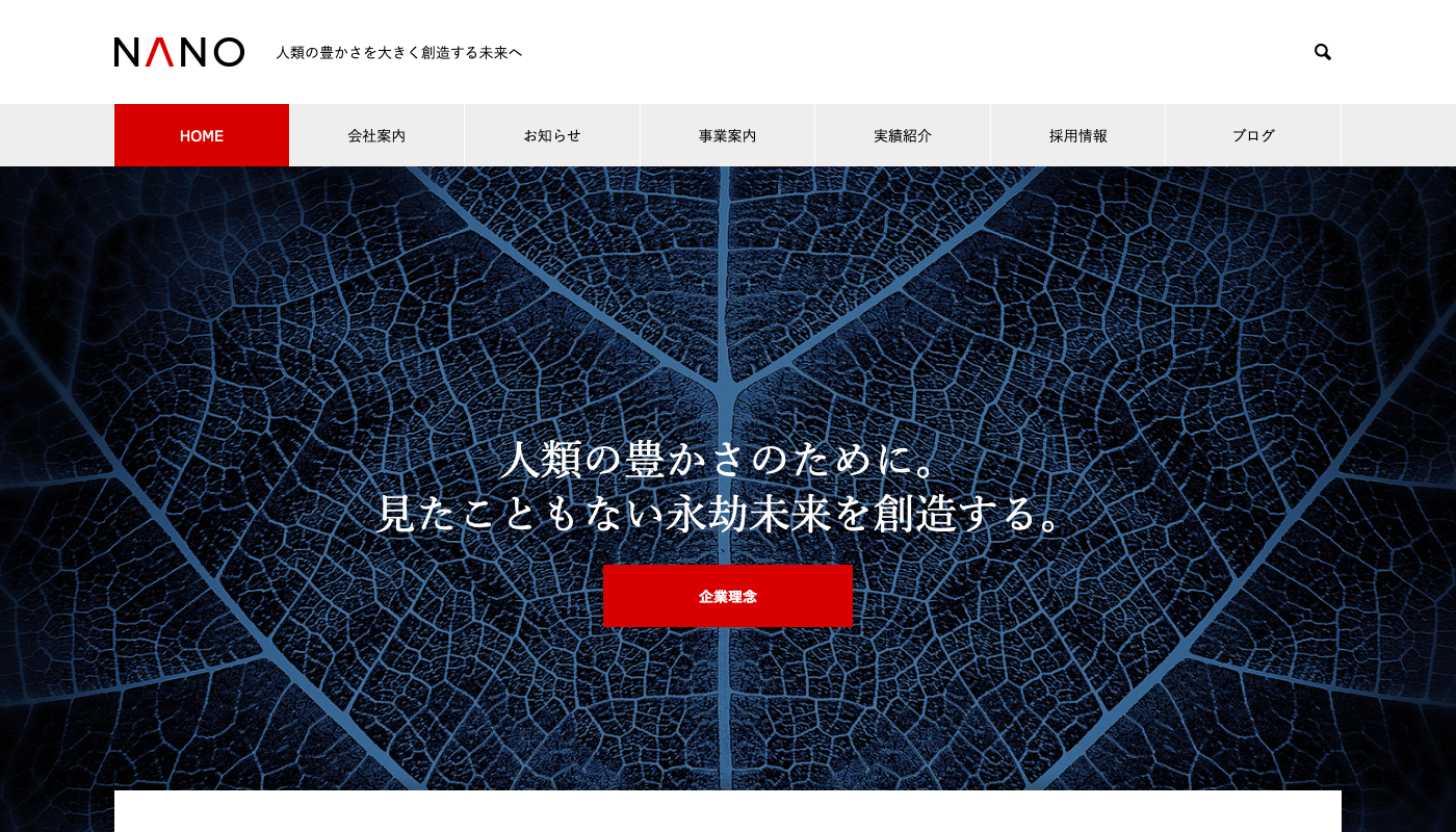 コーポレートサイト向け「NANO」（TCD）